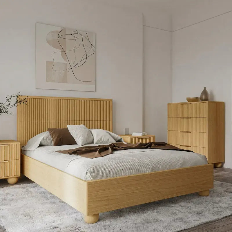 Modrest Winters Contemporary Natural Oak Bed - image 3