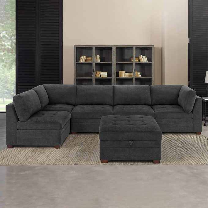 Thomasville Tisdale Fabric Sectional with Storage Ottoman - image 1