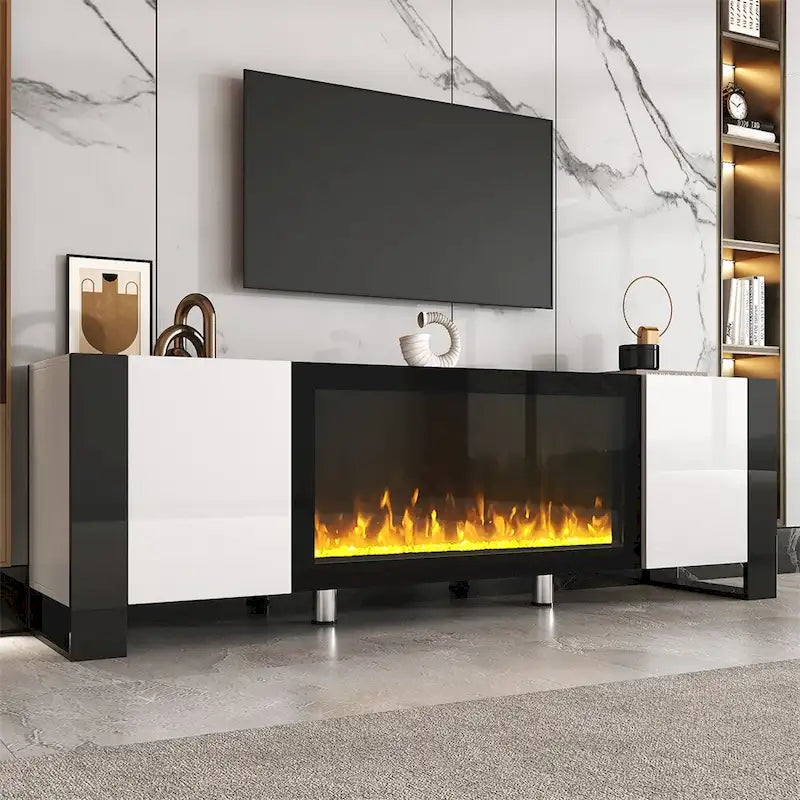 Contemporary TV Stand with Electric Fireplace - Fits TVs Up to 78 Inches - image 6