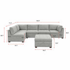 Thomasville Tisdale Fabric Sectional with Storage Ottoman - image 13