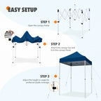 EAGLE PEAK 5x5 Pop up Canopy Tent Instant Outdoor Canopy Easy Set - up Straight Leg Folding Shelter（blue） - image 62