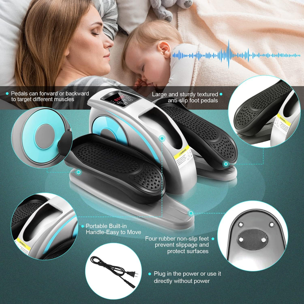 Under Desk Elliptical, Electric Ellipse Leg Exerciser While Sitting for Seniors Adults, Quiet Portable Motorized Seated Foot Pedal Exerciser with Remote Control for Home Office Use - image 20