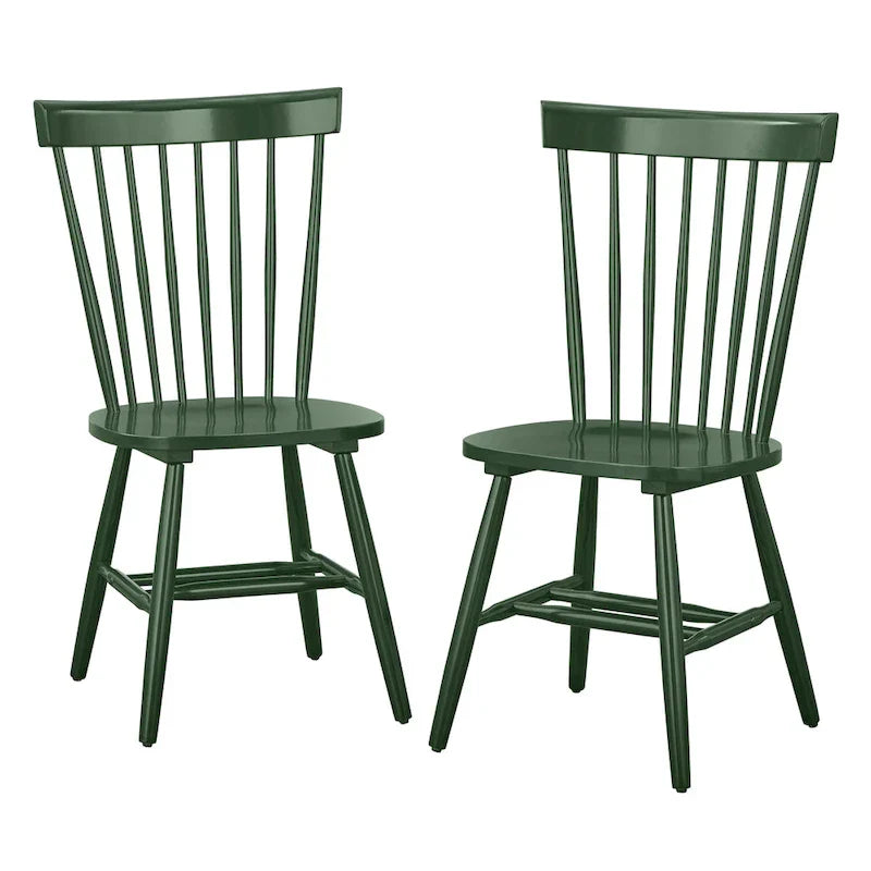 Set of 2 Spindle Back Dining Chairs Solid Rubberwood Farmhouse Style - image 24