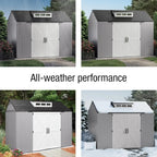 Rubbermaid Resin Outdoor Storage Shed With Floor Weather Resistant Gray Organization for Home - image 47