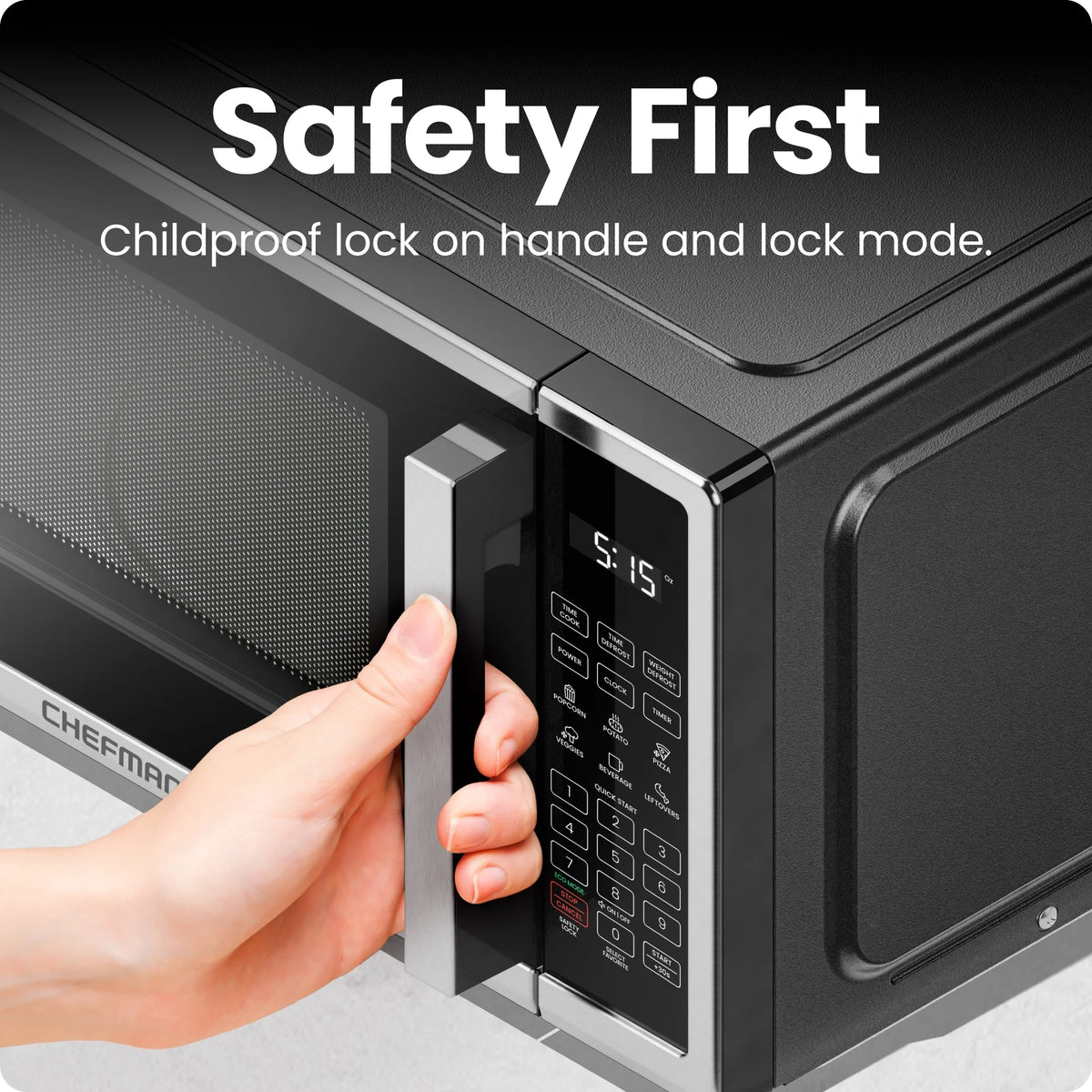 Chefman 0.9 cu ft Countertop Microwave Oven, 900 Watts - Stainless Steel - image 8
