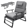 FICISOG Portable Beds Frame with Mattress, Foldaway Rest Cots for Adults Kids, Gray - image 1