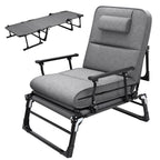 FICISOG Portable Beds Frame with Mattress, Foldaway Rest Cots for Adults Kids, Gray - image 1