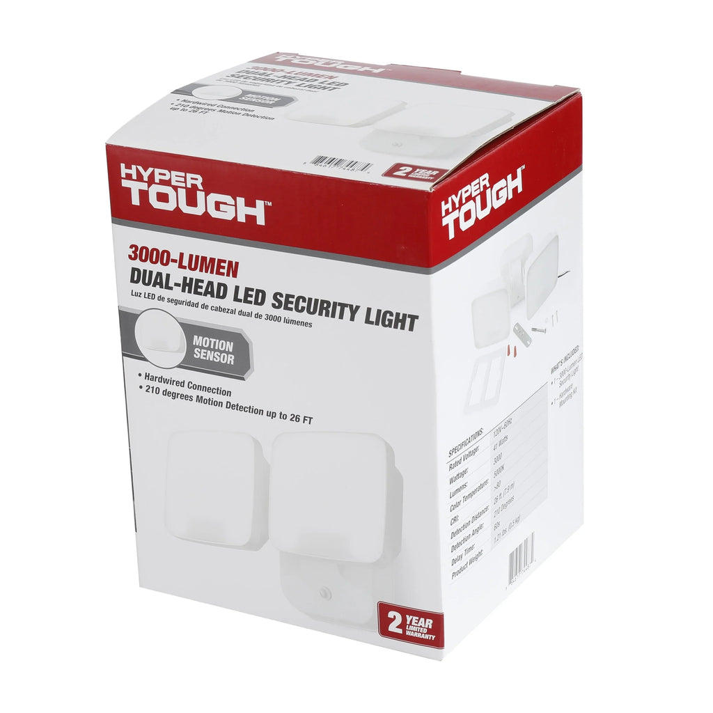 Hyper Tough 3000 Lumen Motion Activated LED Security Light with Adjustable Dual Lamp Heads, Hardwired - image 8