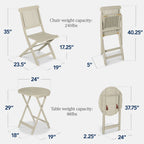 Best Choice Products 3-Piece Acacia Wood Bistro Set, Folding Patio Furniture w/ 2 Chairs, Table - Natural - image 29