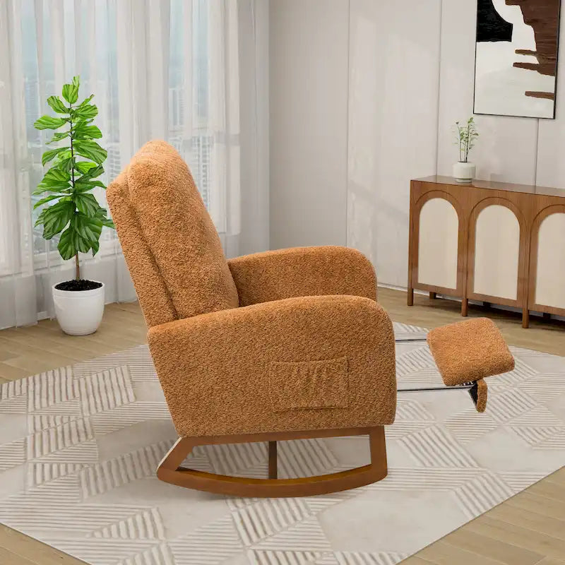 Ergonomic High Back Rocking Chair with Adjustable Footrest - image 27