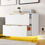 Moasis Lateral Filing Cabinet with LED Lighting and 2 Drawers for Home Office - image 13