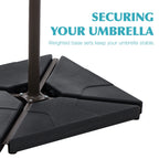 JUSTLET 10ft Heavy Duty Patio Hanging Offset Cantilever Patio Umbrella W/ 4-Piece Base Included Included, Beige - image 18