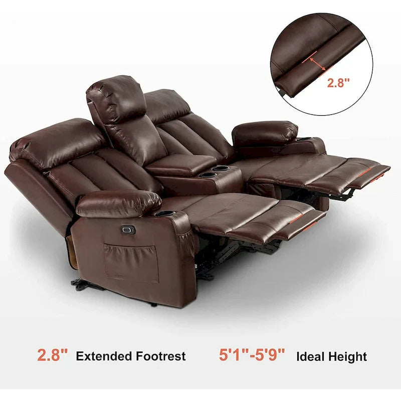 MCombo Faux Leather Electric Reclining Sofa with Heat and Massage - Models 6095/6075/6077 - image 35