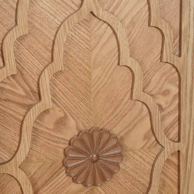 Large Floral Carved Storage Cabinet - Sideboard Buffet - image 9