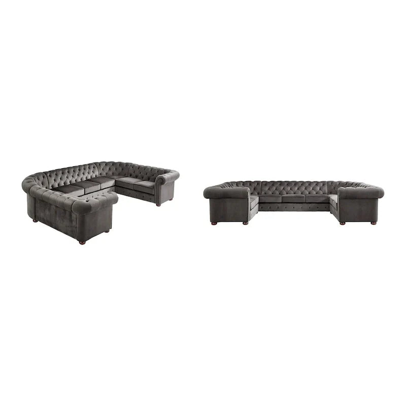 Gdansk 9-Person U-Shaped Chesterfield Sectional Sofa - image 5