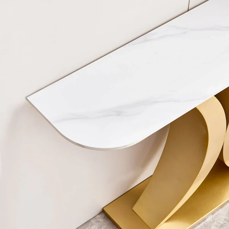 Contemporary Console Table with Elegant Design, Metal Frame, and Adjustable Foot Pads for Entryway - image 16