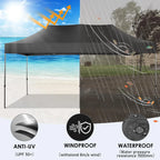 COBIZI 10x20 Heavy Duty Pop up Canopy Tent with 6 sidewalls Easy Up Commercial Outdoor Canopy Wedding Party Tents for Parties All Season Wind & Waterproof Gazebo with Roller Bag,Black(Frame Thickened) - image 67