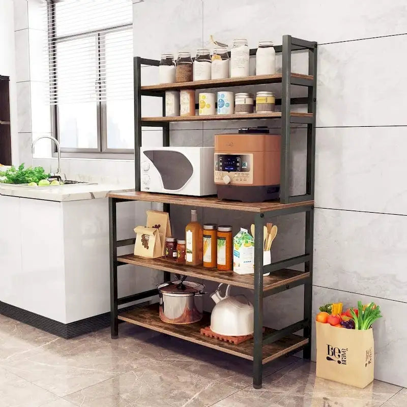 5-Tier Kitchen Baker's Rack with Storage - Microwave Oven Cart - image 3