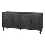 Large Floral Carved Storage Cabinet - Sideboard Buffet - image 33