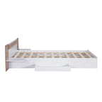 Natural Queen Size Platform Bed with Headboard, Storage Drawers, Shelves, USB Ports, and Outlets - image 8