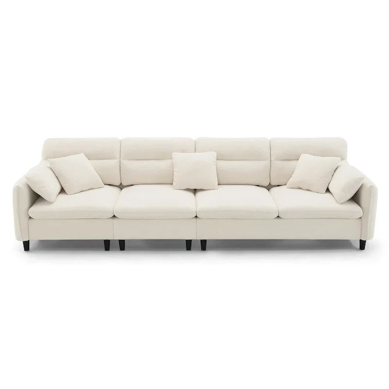 110-Inch L-Shaped 5-Seater Sectional Sofa with Removable Ottoman, Cloud Chenille Fabric, and 5 Cushions - image 14
