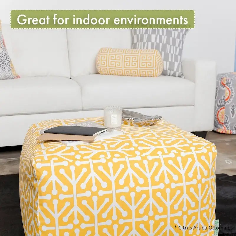 Majestic Home Goods Indoor Wales Poly/Linen Ottoman Pouf - 27" L x 27" W x 17" H - image 9