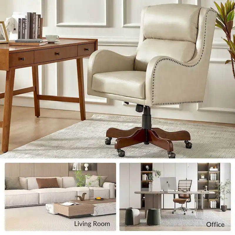 HULALA HOME Pete Adjustable Height Faux Leather Swivel Executive Chair with Tilt Mechanism - image 28