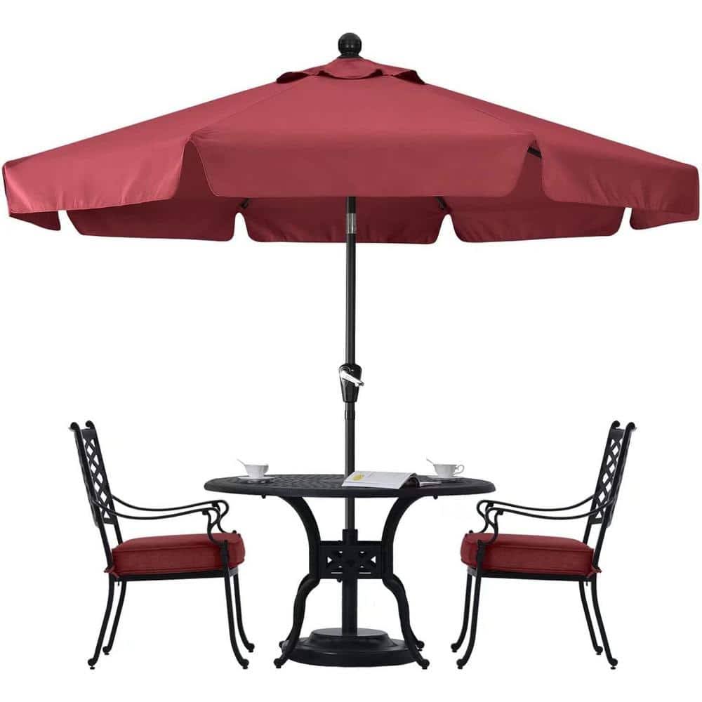 7.5 ft. Aluminum Market Tilt Outdoor Patio Umbrella, Burgundy - image 1