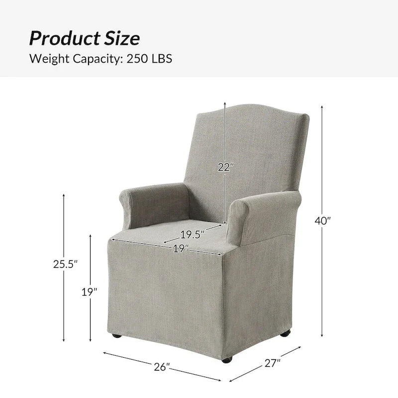 Set of 2 Alethea Upholstered Dining Chairs with Slipcovers and Solid Wood Legs by HULALA HOME - image 34
