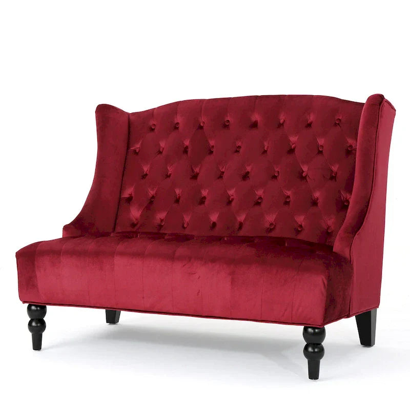 Christopher Knight Home Leora Contemporary Glam Tufted Velvet Wingback Loveseat - image 19