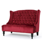 Christopher Knight Home Leora Contemporary Glam Tufted Velvet Wingback Loveseat - image 19