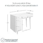 Nathan James Daisy Modern Farmhouse Desk with Storage and Brass Accents - image 14