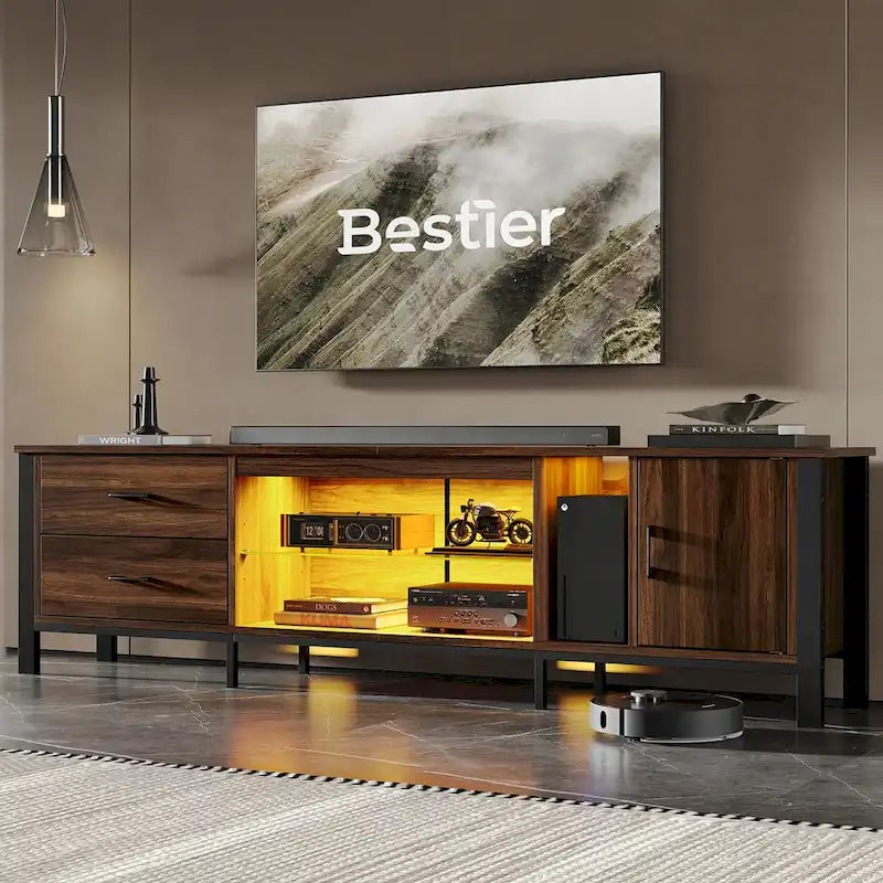 Contemporary 80-Inch TV Stand for 75/80/85 Inch TVs with 2 Drawers - image 20