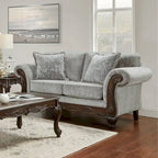 Roundhill Furniture Hernen Carved Wooden Frame Loveseat - image 2