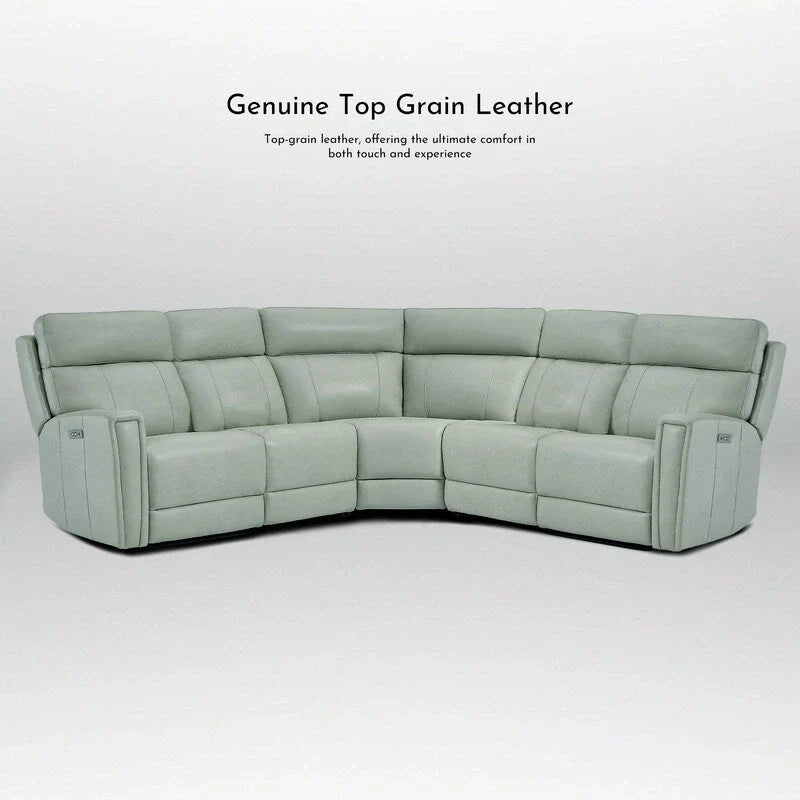 104" 3-Color Genuine Leather Power Reclining Sectional Sofa with Zero Gravity Feature, USB & USB-C Ports, and 2 Stationary Armless Chairs - image 17