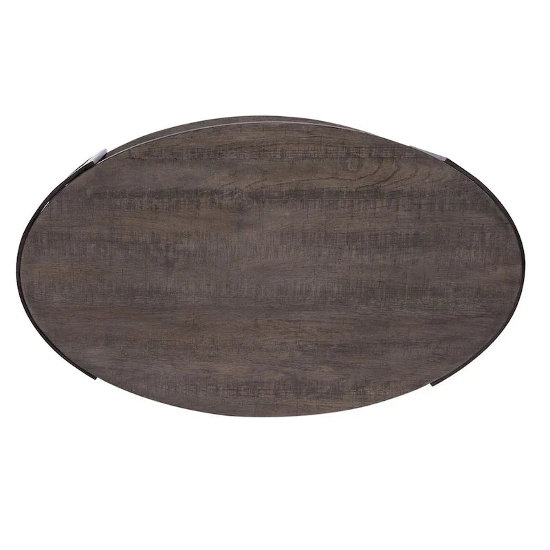 Contemporary Gauntlet Gray Oval Coffee Table - image 5