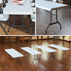Lifetime Combo Set of (4) 8 - Foot Rectangle Folding Tables & (32) Chairs, Indoor/Outdoor Use, White (80147) - image 16