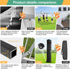 COBIZI 10x20 Heavy Duty Pop up Canopy Tent with 6 sidewalls Easy Up Commercial Outdoor Canopy Wedding Party Tents for Parties All Season Wind & Waterproof Gazebo with Roller Bag,Black(Frame Thickened) - image 78