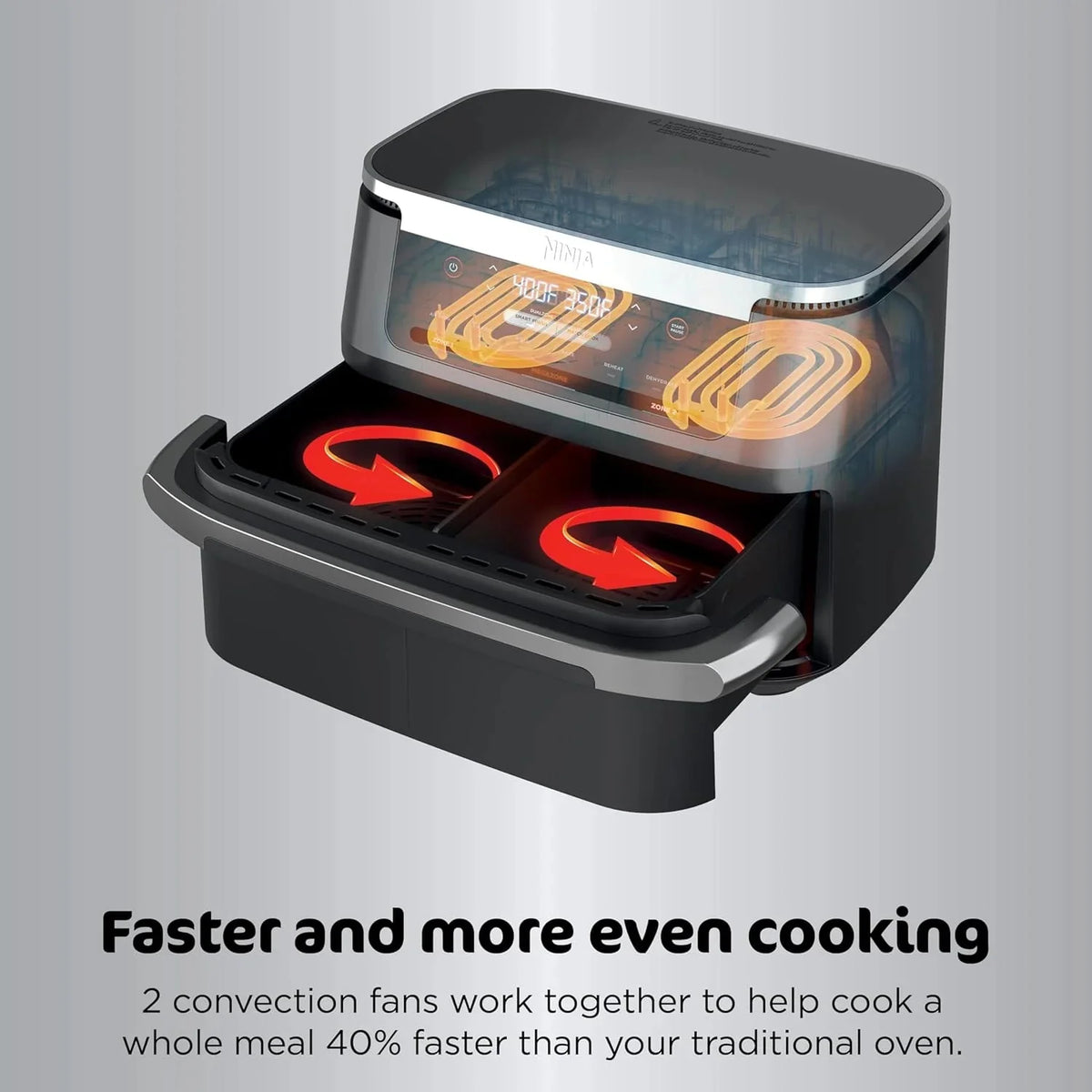 Ninja Foodi 10QT 6-in-1 DualZone Smart XL Air Fryer, 2 Independent 5QT Baskets, Smart Cook Thermometer, Match Cook, Smart Finish, Air Fry, Roast, Bake, Dehydrate, Reheat, Grey, DZ550 - image 38