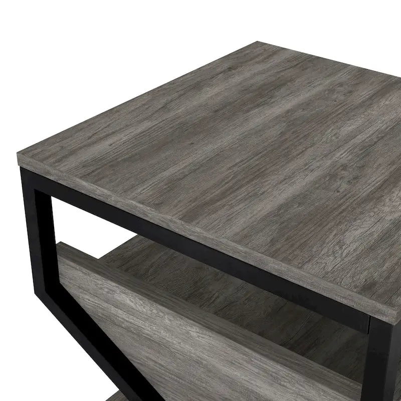 Denhour DH BASIC 17-Inch Metal Industrial End Table with 1 Open Shelf - image 10