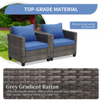 Ainfox 7 Pcs Outdoor Patio Furniture Sofa Set on Sale, Grey Rattan Grey Cushion - image 24