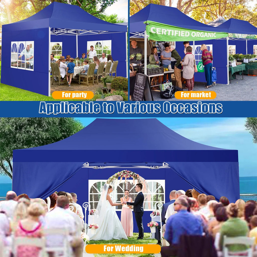 Hoteel 10x15 Heavy Duty Canopy Tent with 4 Sidewalls,Pop up Canopy for Parties Wedding,Commercial Easy up Gazebo with Roller Bag,UV 50+ &,Black - image 22