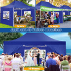 Hoteel 10x15 Heavy Duty Canopy Tent with 4 Sidewalls,Pop up Canopy for Parties Wedding,Commercial Easy up Gazebo with Roller Bag,UV 50+ &,Black - image 22