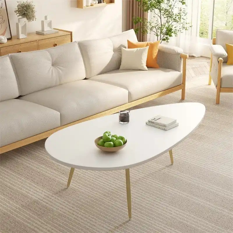Unique Oval Coffee Table for Small Spaces - Dimensions: 22.2D x 42.5W x 17.1H - image 1