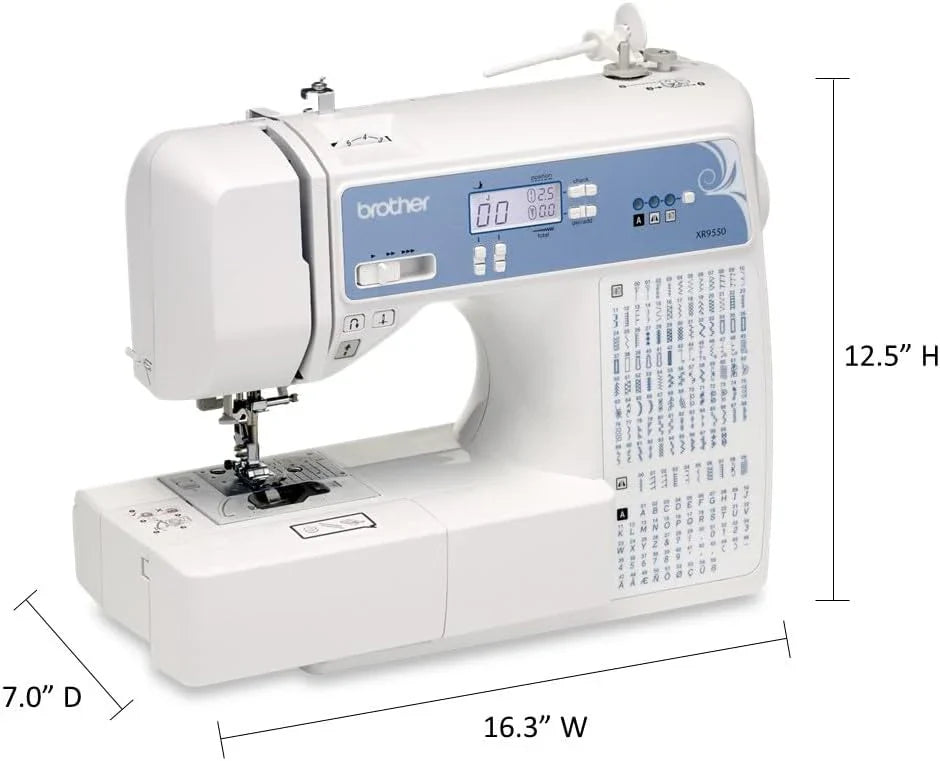 Brother Sewing and Quilting Machine, Computerized, 165 Built-in Stitches, LCD Display, Wide Table, 8 Included Presser Feet, White, 20x12x17 - image 10