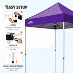 EAGLE PEAK 5x5 Pop up Canopy Tent Instant Outdoor Canopy Easy Set - up Straight Leg Folding Shelter（blue） - image 40