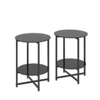 Black 2-Piece Tempered Glass End Table Set - Round Coffee Table for Bedroom, Living Room, and Office - image 13