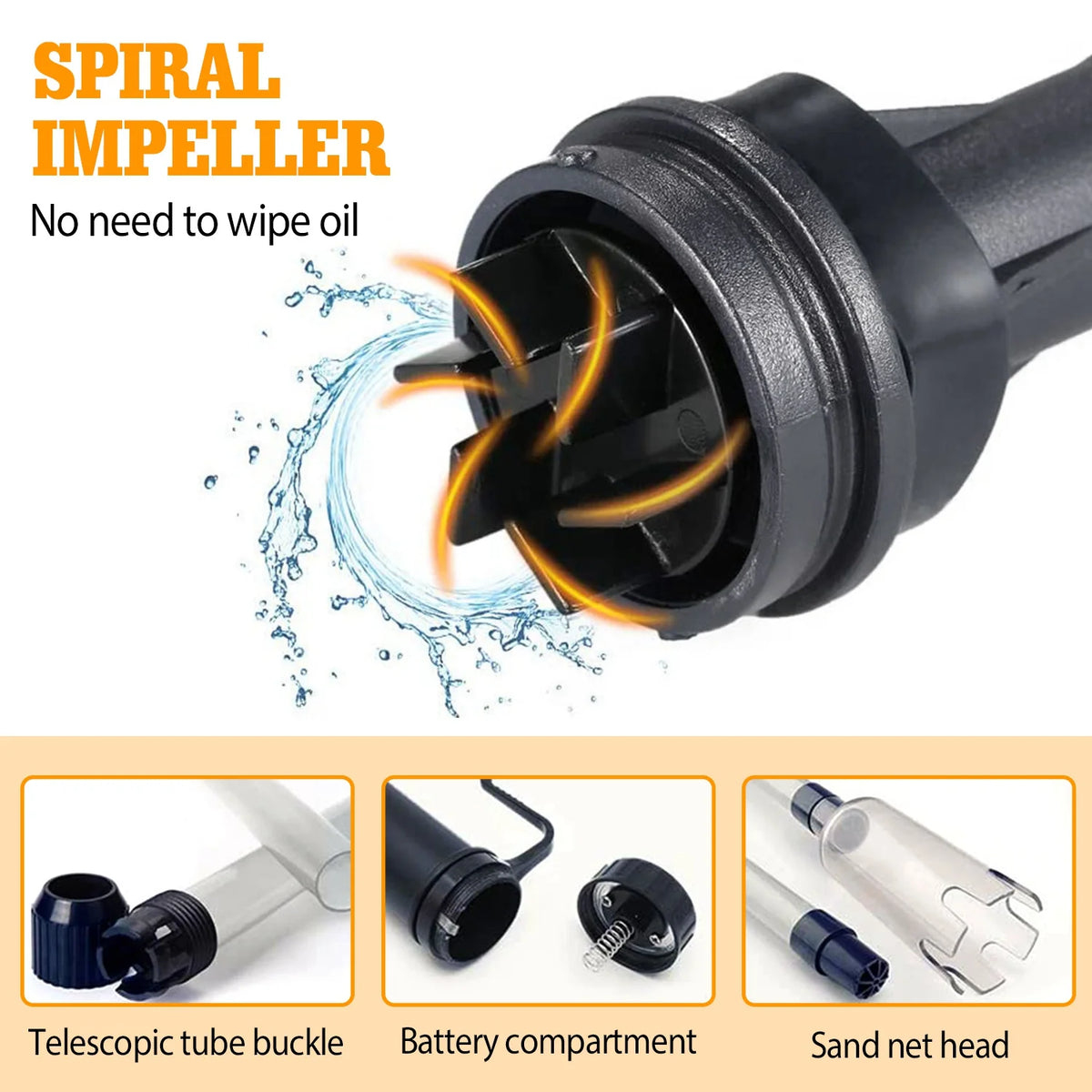 Battery Operated Aquarium Vacuum Gravel Cleaner Portable Fish Tank Cleaner Siphon Pump - image 8