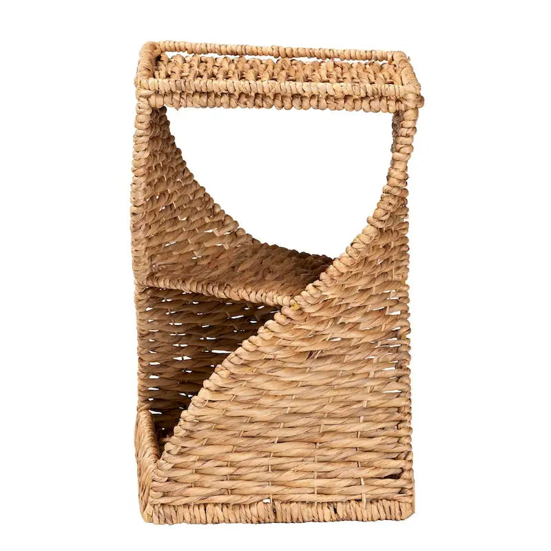 Pelleas Contemporary Bohemian Natural Brown Seagrass and Wood Side Table - image 3