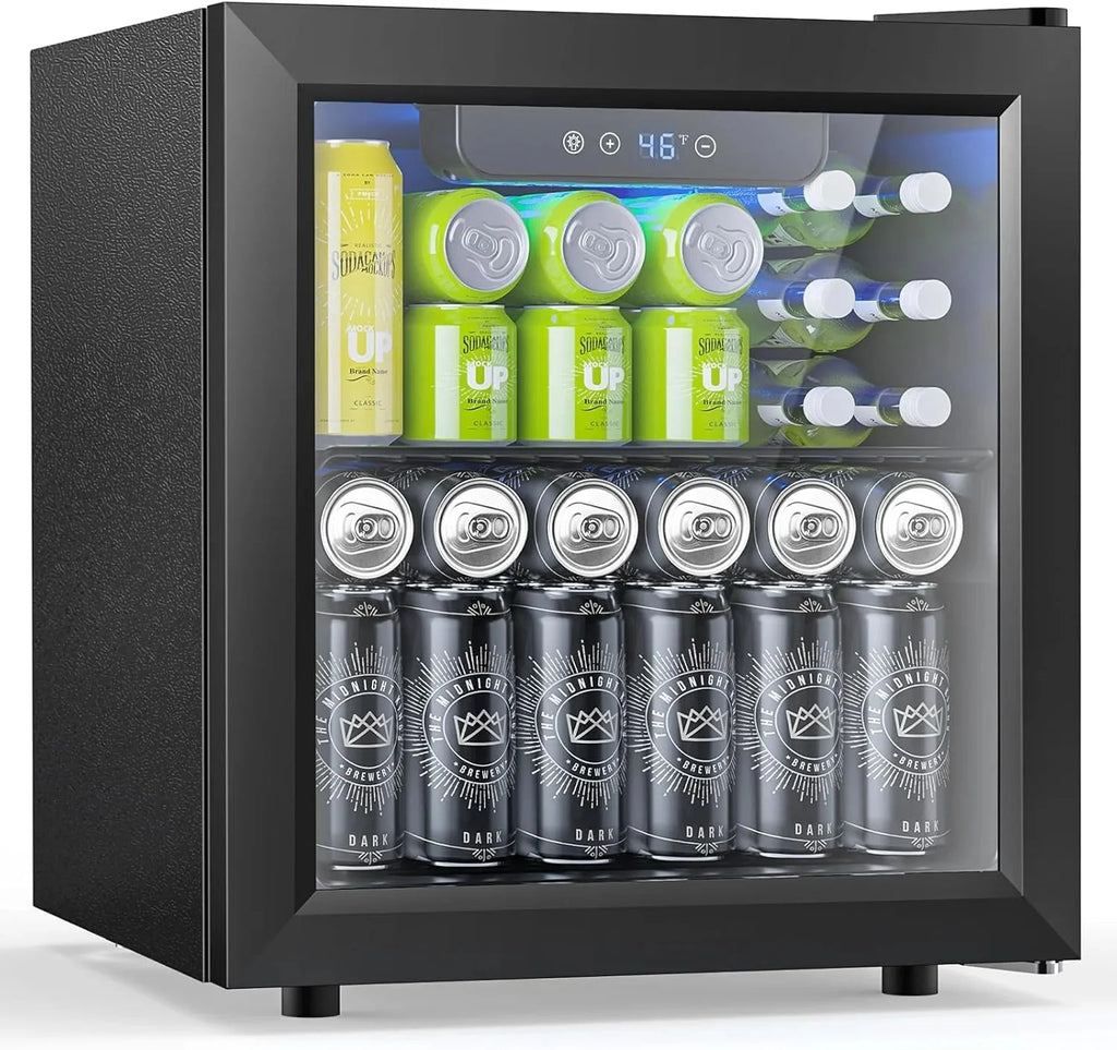 Mini Fridge 130 Can Beverage Refrigerator Cooler, 3.2 Cu.Ft Drink Fridge for Soda Wine Beer, Adjustable Temperature Control for Home Office, Black - image 2